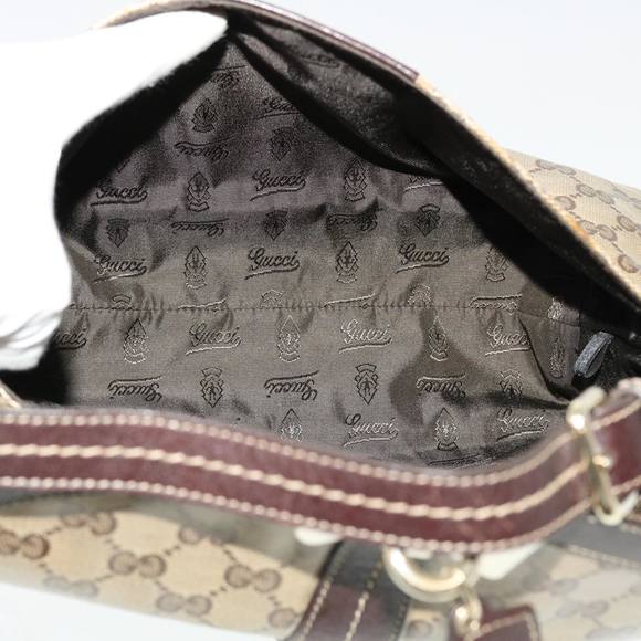 GUCCI GG Canvas Shoulder Bag Coated Canvas Beige 181483 Auth am4265 - Picture 11 of 16